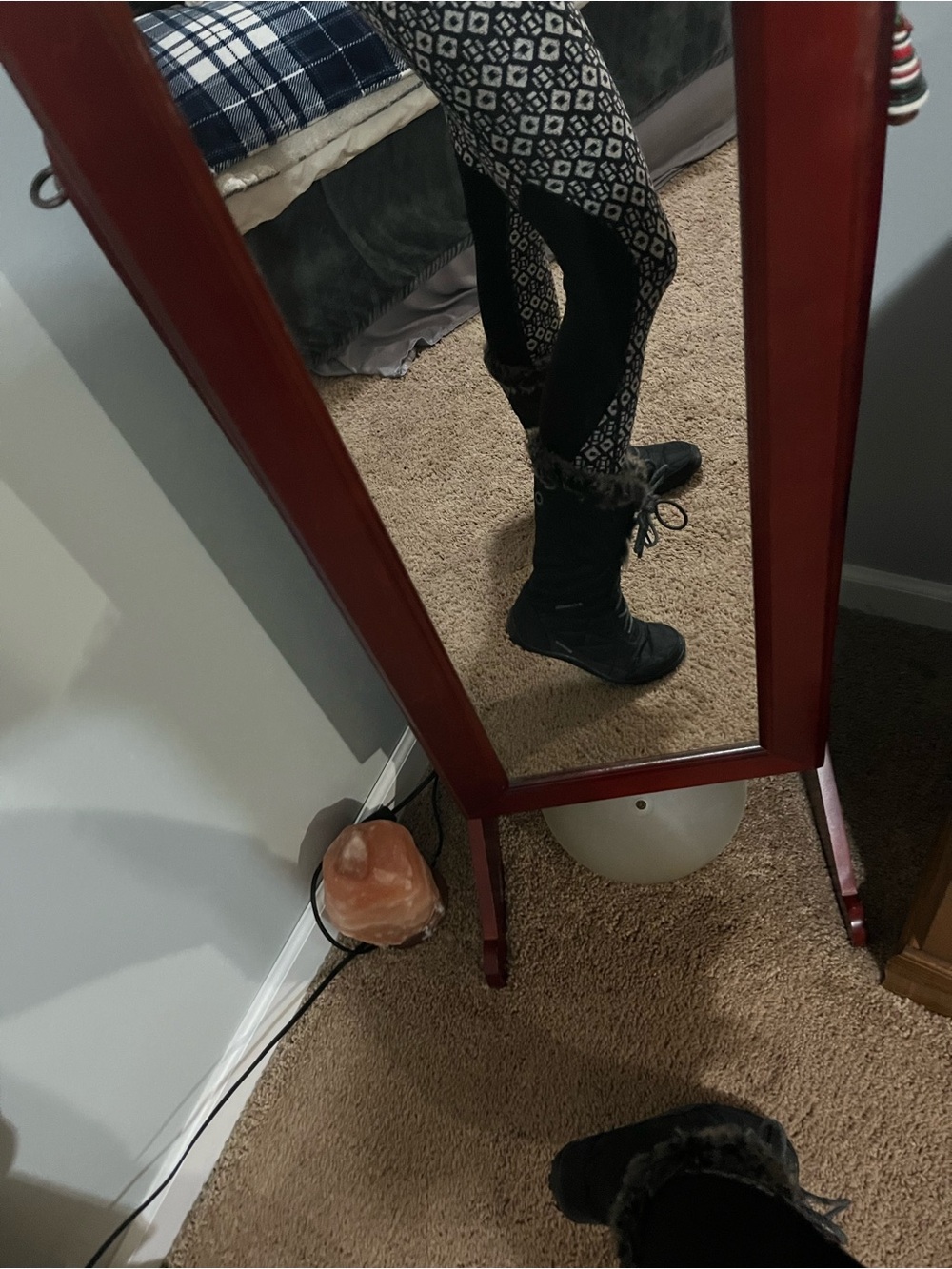 Columbia Black Faux-Fur Trim Lace-Up Winter Boots